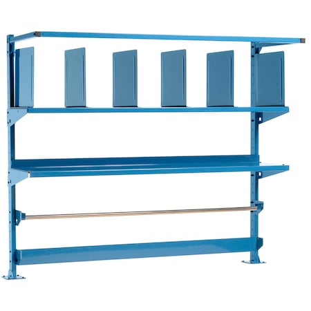 Global Industrial Upright Kit For Packing Workbench, 60inW, Blue 433260
